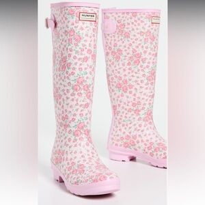 Hunter Boots × LoveShackFancy Original Tall Back Adjustable size 6 Light Pink